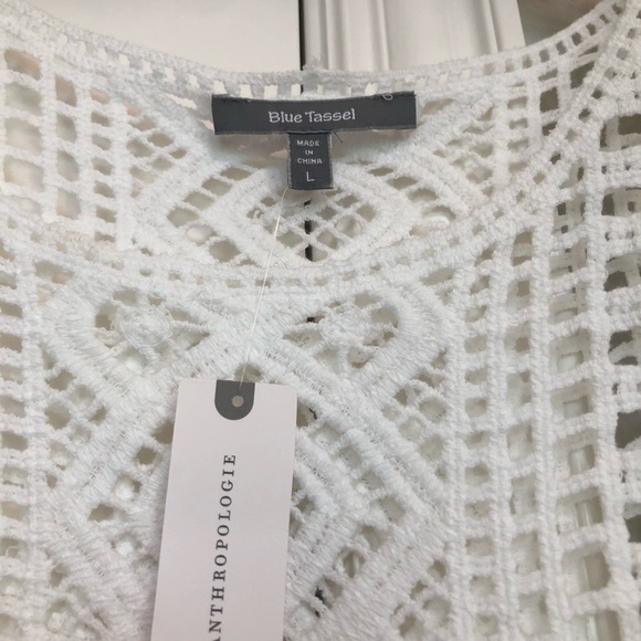 NWT Anthropologie Embroidered & Crochet Top Sz. L - Picture 3 of 3